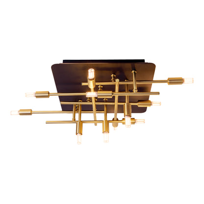 LED Deckenleuchte "ANCONA" mit Backlight L: 51cm schwarz / gold