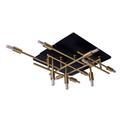 LED Deckenleuchte "ANCONA" mit Backlight L: 51cm schwarz / gold