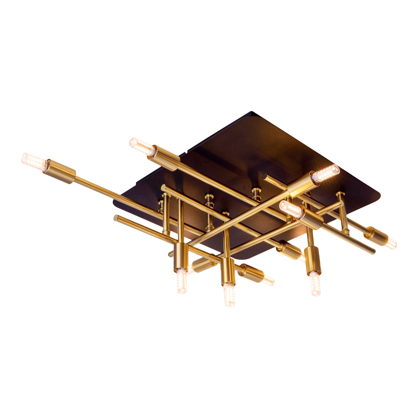 LED Deckenleuchte "ANCONA" mit Backlight L: 51cm schwarz / gold