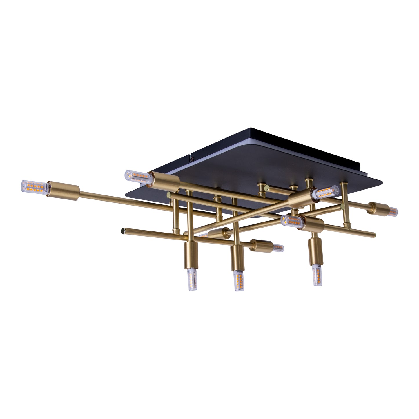 LED Deckenleuchte "ANCONA" mit Backlight L: 51cm schwarz / gold
