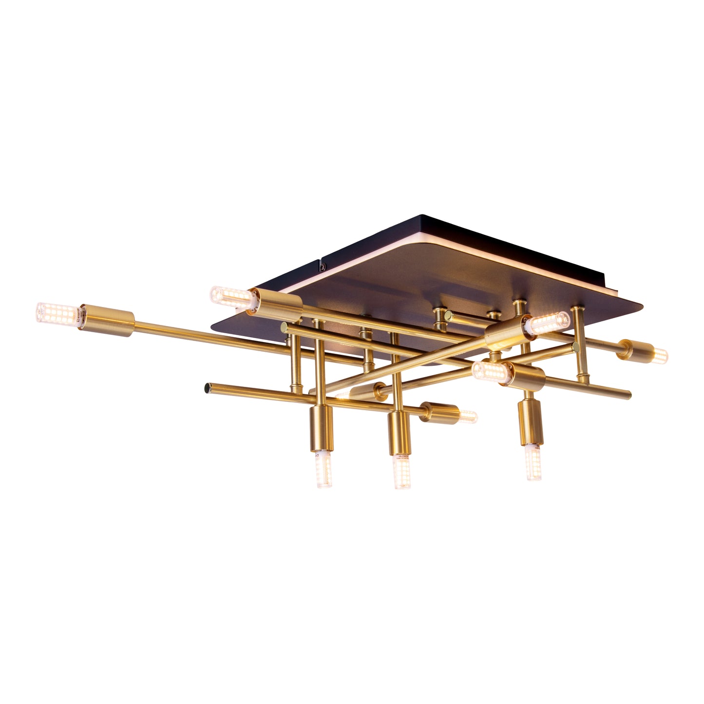 LED Deckenleuchte "ANCONA" mit Backlight L: 51cm schwarz / gold