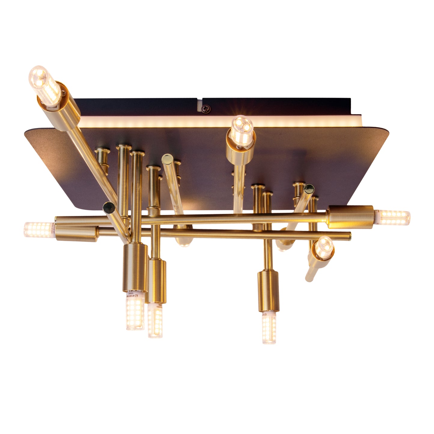 LED Deckenleuchte "ANCONA" mit Backlight L: 51cm schwarz / gold