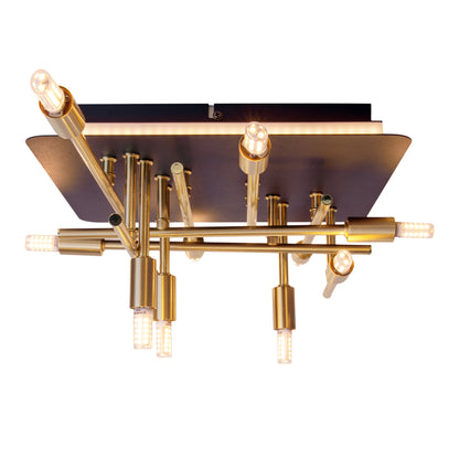 LED Deckenleuchte "ANCONA" mit Backlight L: 51cm schwarz / gold