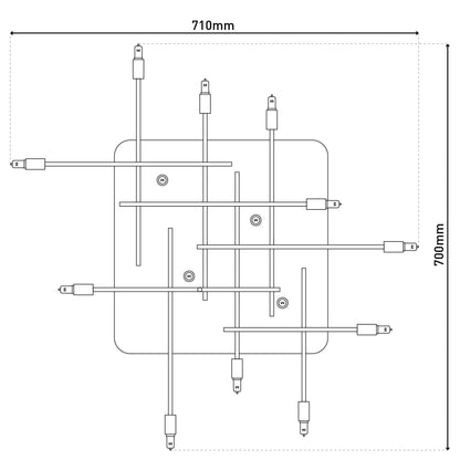 LED Deckenleuchte "ANCONA" inkl. Backlight L: 71cm stahl-blank