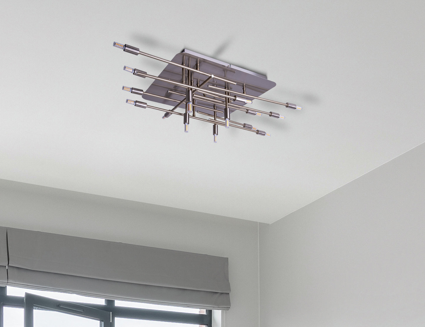 LED Deckenleuchte "ANCONA" inkl. Backlight L: 71cm stahl-blank