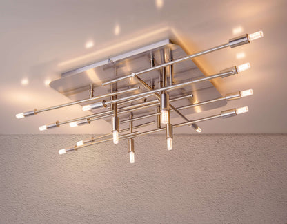 LED Deckenleuchte "ANCONA" inkl. Backlight L: 71cm stahl-blank