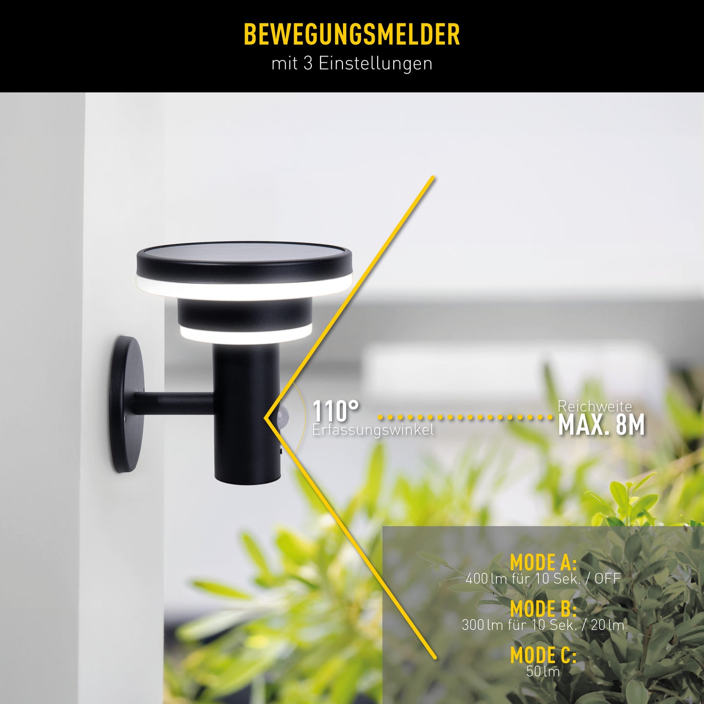 LED Solar Außenwandleuchte "NORA"
