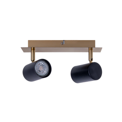 2er Wand-/Deckenleuchten "FRIDA" L: 24cm schwarz/gold