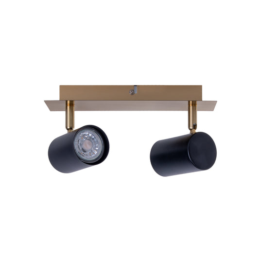 2er Wand-/Deckenleuchten "FRIDA" L: 24cm schwarz/gold