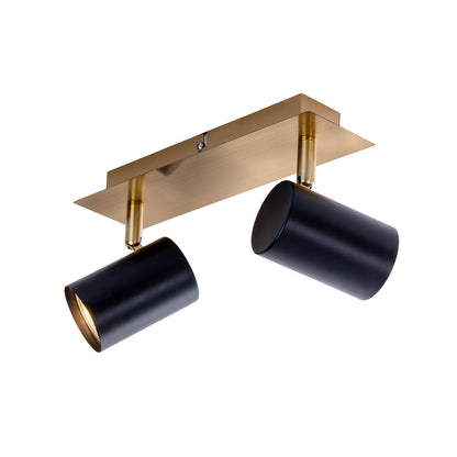 2er Wand-/Deckenleuchten "FRIDA" L: 24cm schwarz/gold