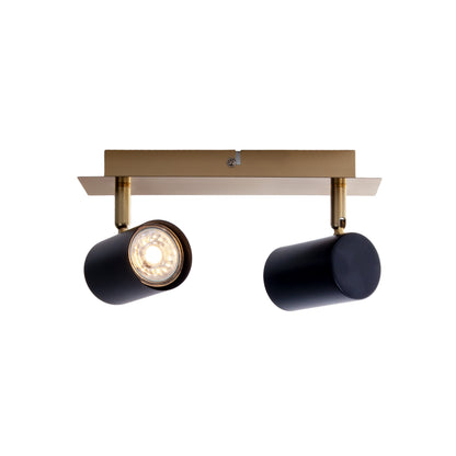 2er Wand-/Deckenleuchten "FRIDA" L: 24cm schwarz/gold