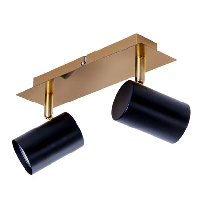 2er Wand-/Deckenleuchten "FRIDA" L: 24cm schwarz/gold