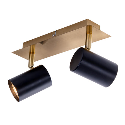 2er Wand-/Deckenleuchten "FRIDA" L: 24cm schwarz/gold
