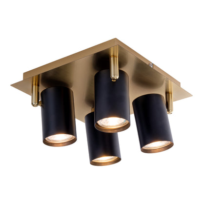 4er Wand-/Deckenleuchten "FRIDA" L/B: 22cm schwarz/gold