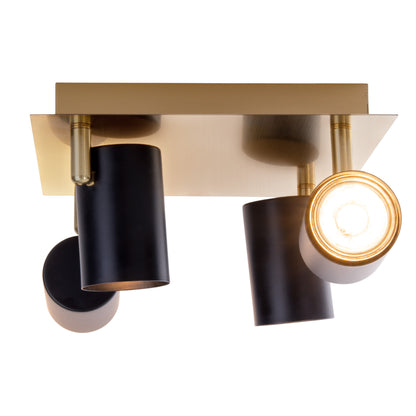 4er Wand-/Deckenleuchten "FRIDA" L/B: 22cm schwarz/gold