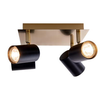 4er Wand-/Deckenleuchten "FRIDA" L/B: 22cm schwarz/gold