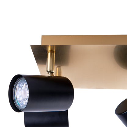 4er Wand-/Deckenleuchten "FRIDA" L/B: 22cm schwarz/gold