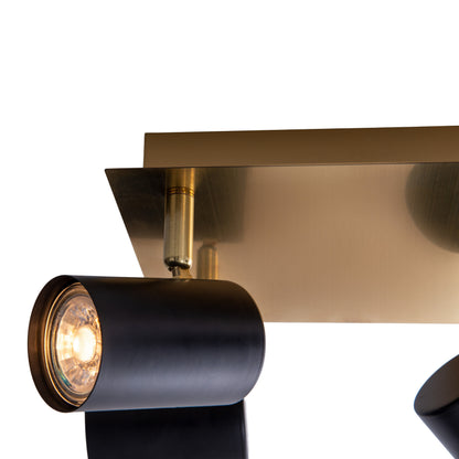 4er Wand-/Deckenleuchten "FRIDA" L/B: 22cm schwarz/gold