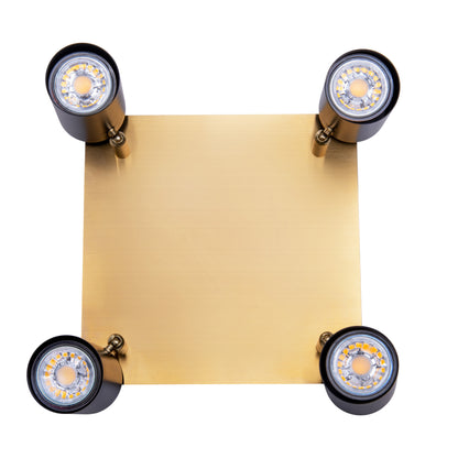 4er Wand-/Deckenleuchten "FRIDA" L/B: 22cm schwarz/gold