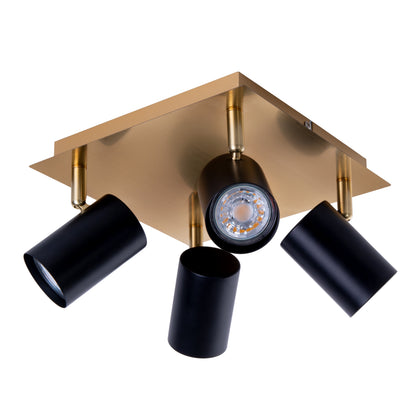 4er Wand-/Deckenleuchten "FRIDA" L/B: 22cm schwarz/gold