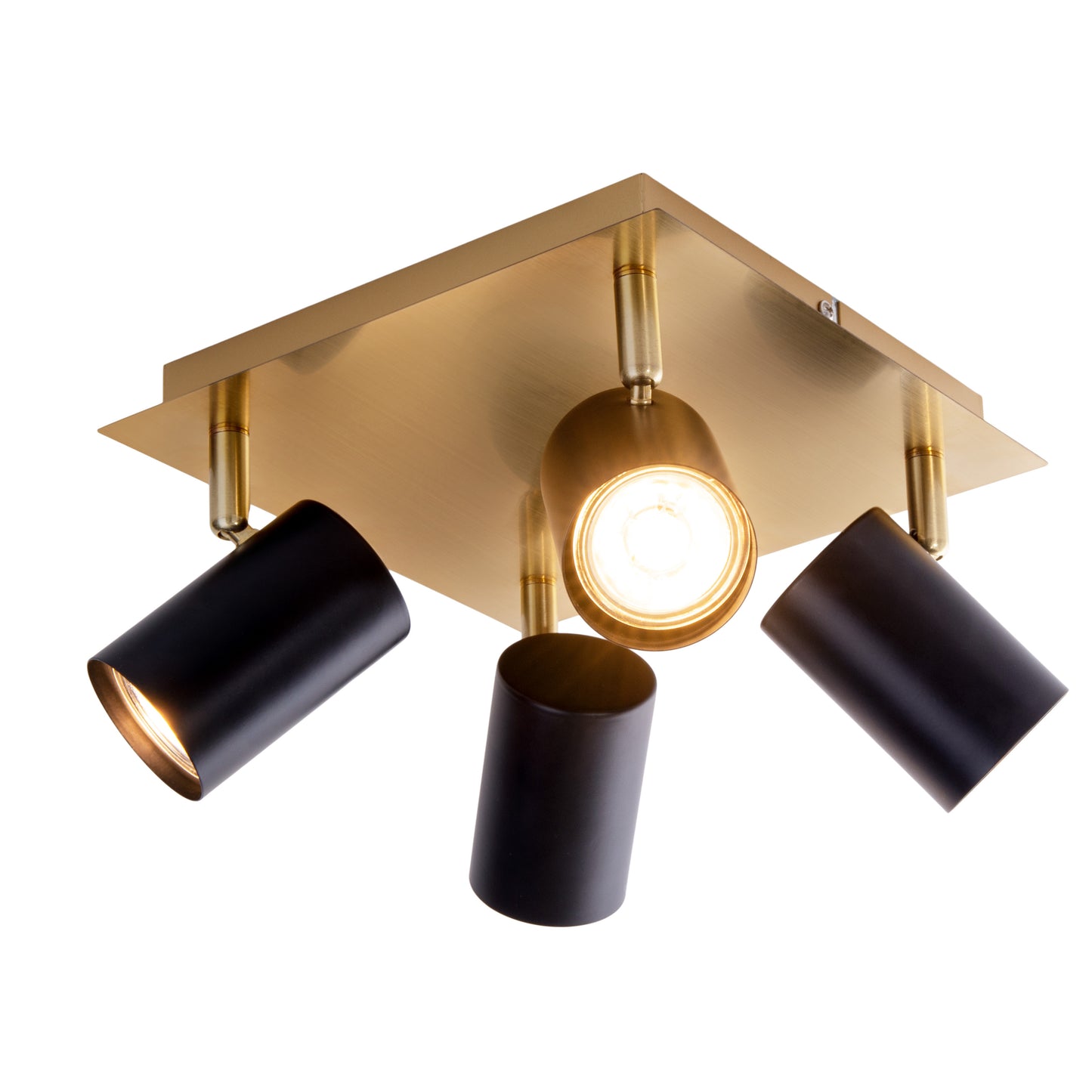 4er Wand-/Deckenleuchten "FRIDA" L/B: 22cm schwarz/gold