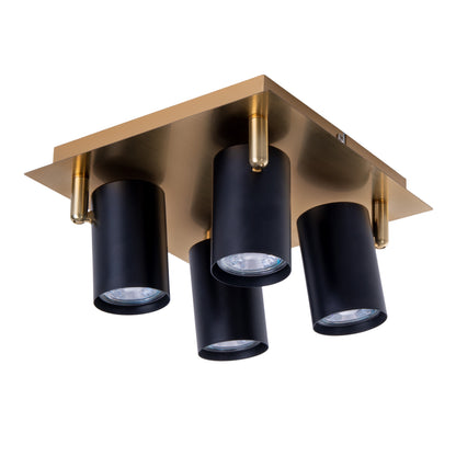 4er Wand-/Deckenleuchten "FRIDA" L/B: 22cm schwarz/gold