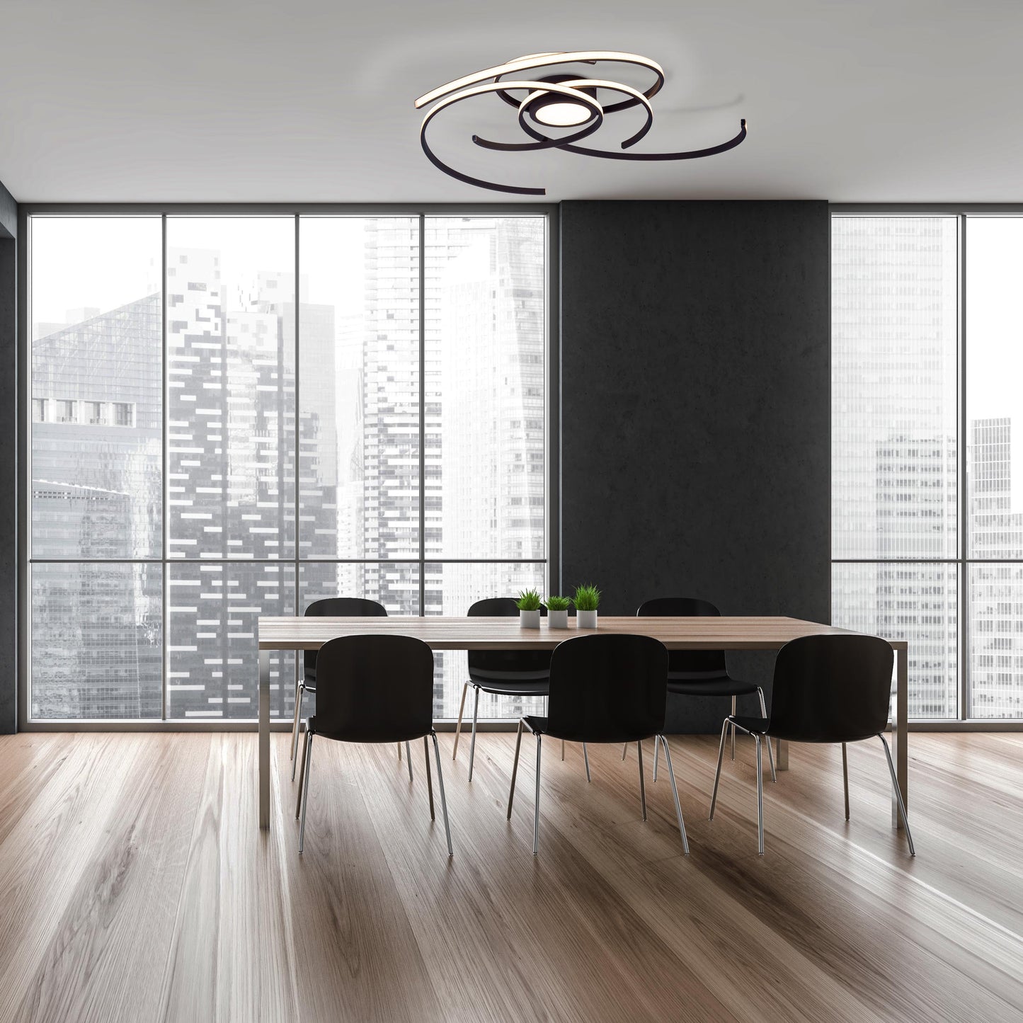 LED Deckenleuchte "RADON" Ø: 75cm schwarz