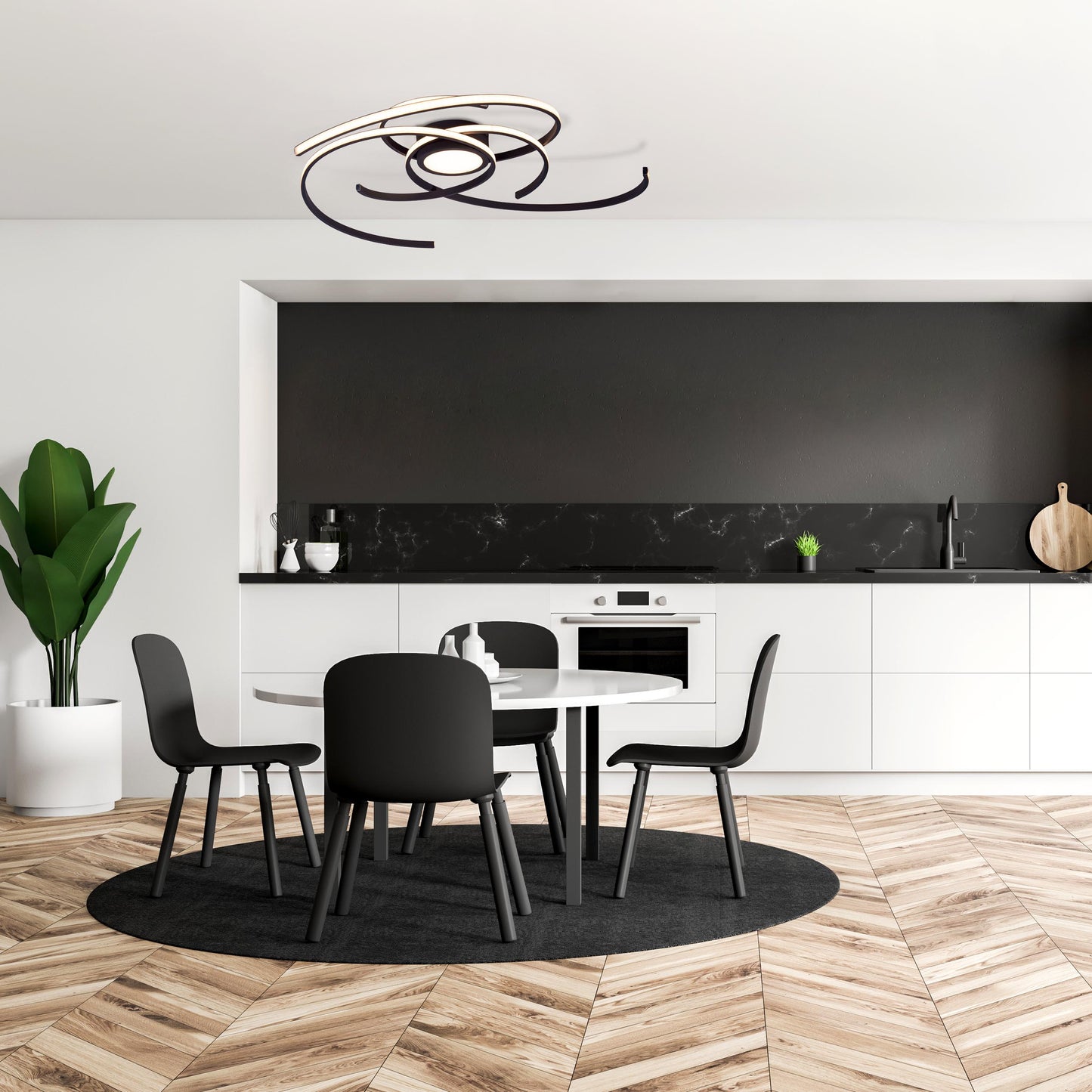 LED Deckenleuchte "RADON" Ø: 75cm schwarz