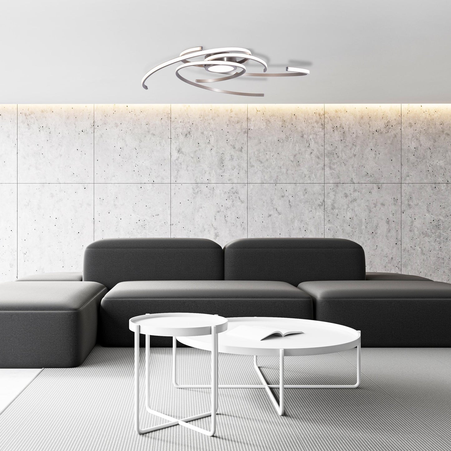 LED Deckenleuchte "RADON" Ø: 75cm silber