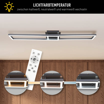 LED /CCT Deckenleuchte + RGB-Backlight "BANTRY" L:115cm