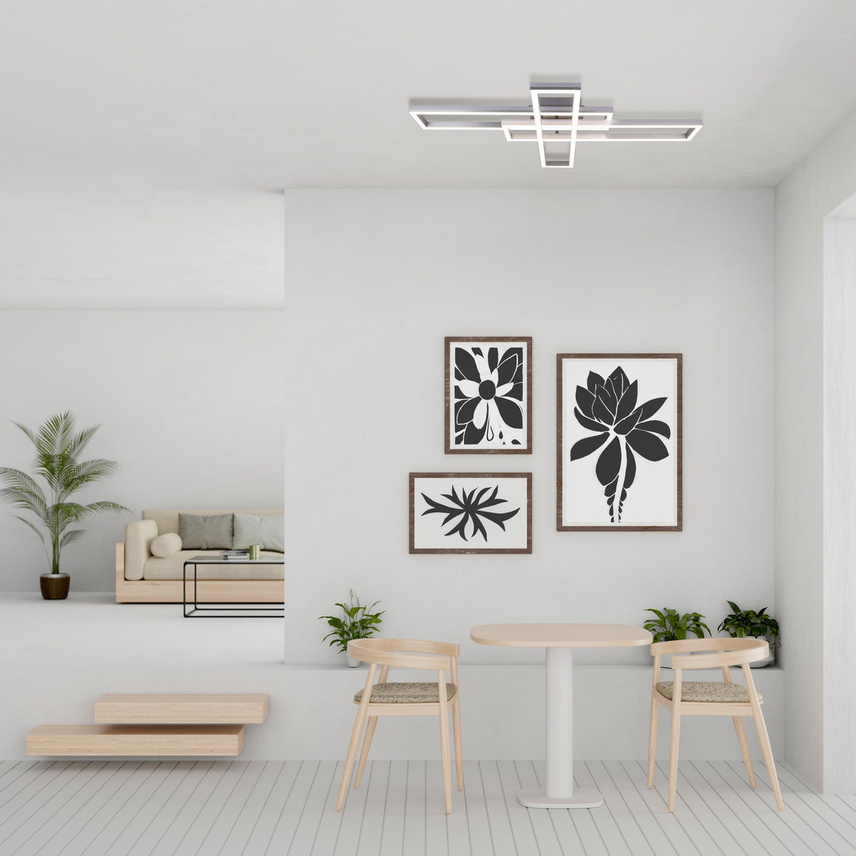 LED /CCT Deckenleuchte + RGB-Backlight "BANTRY" L:95cm