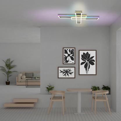 LED /CCT Deckenleuchte + RGB-Backlight "BANTRY" L:95cm