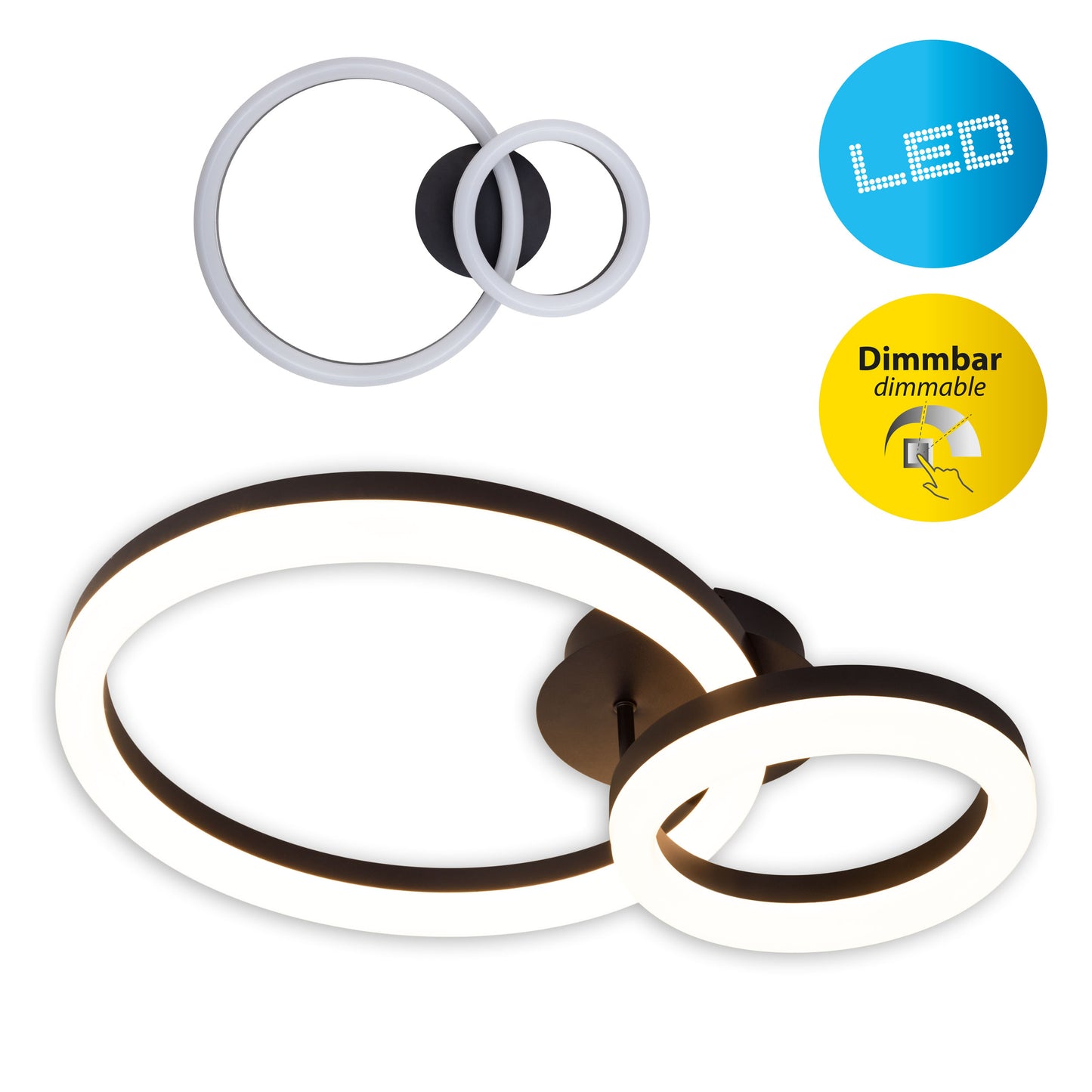 LED Deckenleuchte "CIRCULO" L: 53 cm