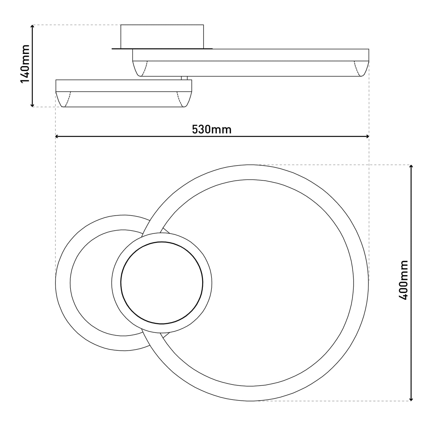 LED Deckenleuchte "CIRCULO" L: 53 cm