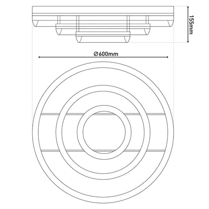 LED / CCT Deckenleuchte "CIRCULO" Ø: 60cm