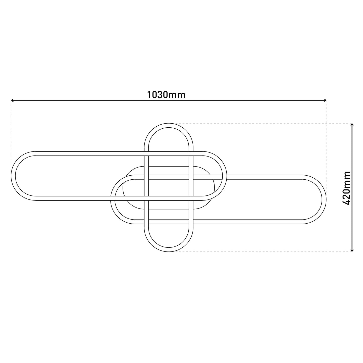 LED /CCT Deckenleuchte "CARLON" L: 103cm schwarz