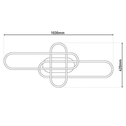 LED /CCT Deckenleuchte "CARLON" L: 103cm schwarz