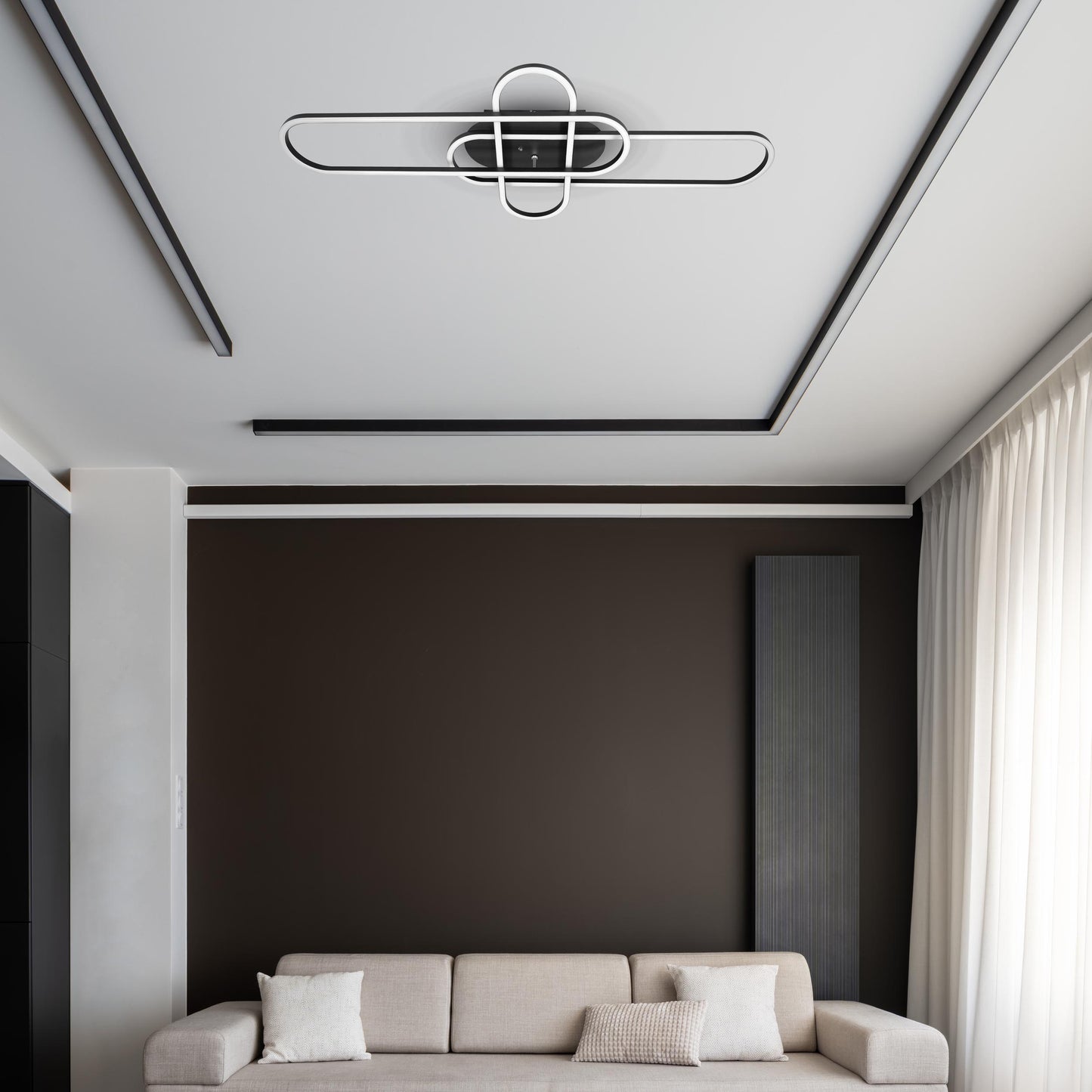 LED /CCT Deckenleuchte "CARLON" L: 103cm schwarz