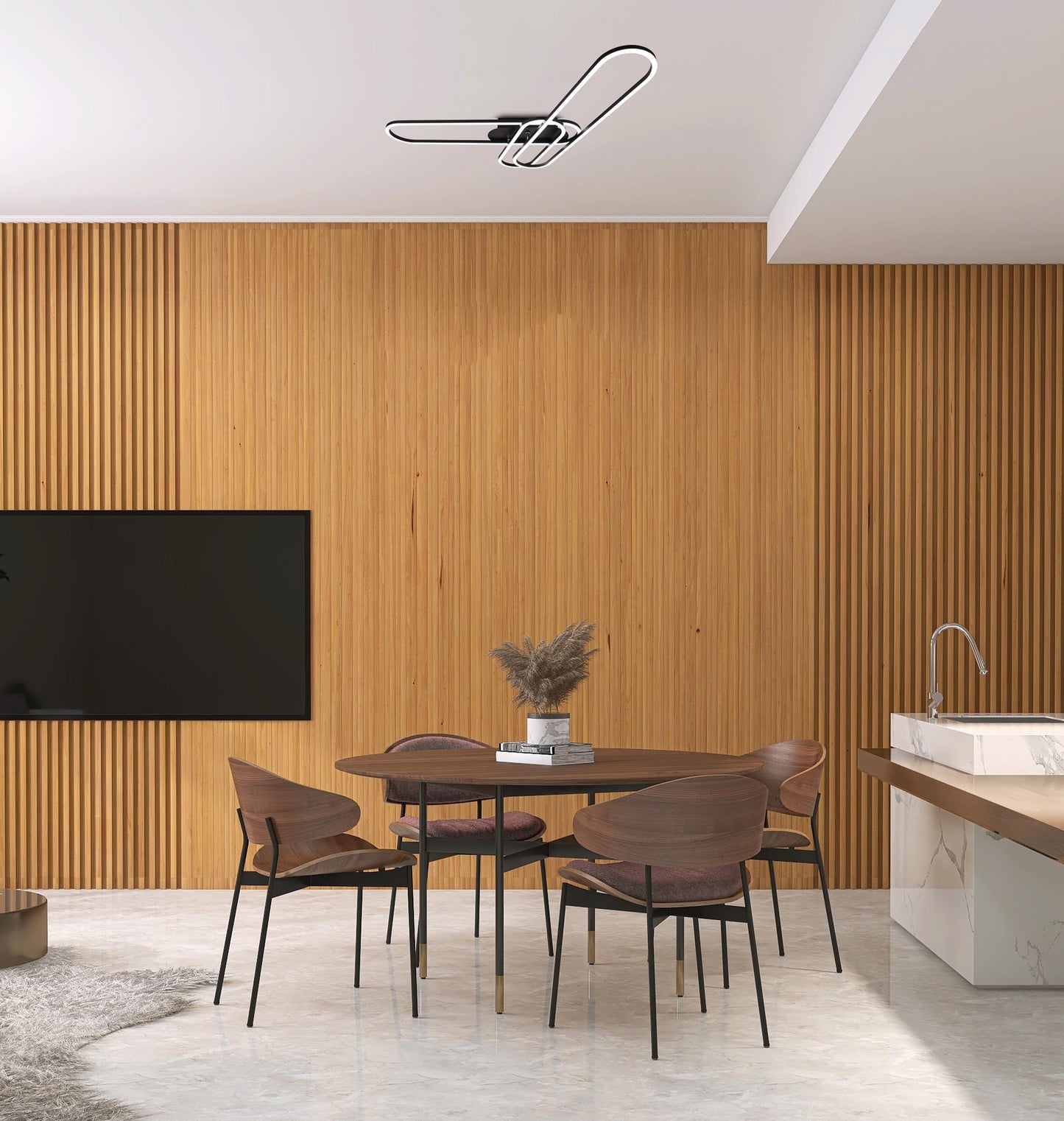 LED /CCT Deckenleuchte "CARLON" L: 103cm schwarz