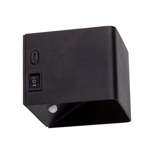 Akku-/Wandleuchte "CUBE" magnetisch L/B: 10 m schwarz