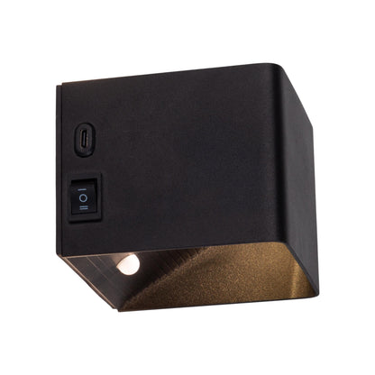 Akku-/Wandleuchte "CUBE" magnetisch L/B: 10 m schwarz