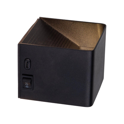 Akku-/Wandleuchte "CUBE" magnetisch L/B: 10 m schwarz