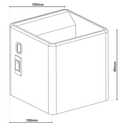 Wandleuchten - Akku-/Wandleuchte "CUBE" magnetisch L/B: 10cm weiß, Wandlampe im Modern Style, ausMetall in weiß, 8 cm hoch, Maße 10 x 10 cm, inkl. LED  Akkubetrieb  Bewegungsmelder  Kippschalter  USB Typ C