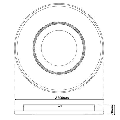 LED / CCT / RGB Deckenleuchte "LIVANA" inkl. Mondstruktur Ø: 50 cm