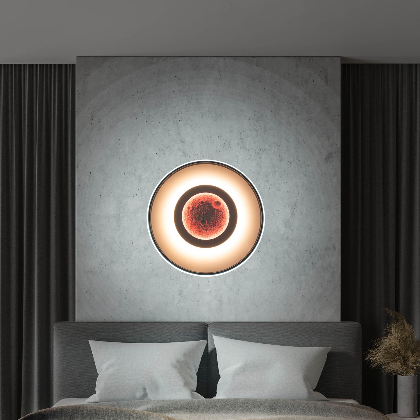 LED / CCT / RGB Deckenleuchte "LIVANA" inkl. Mondstruktur Ø: 50 cm