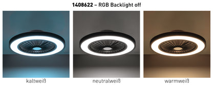 LED CCT / RGB Deckenleuchte "ARIOSO" inkl. Ventilator Ø: 54cm
