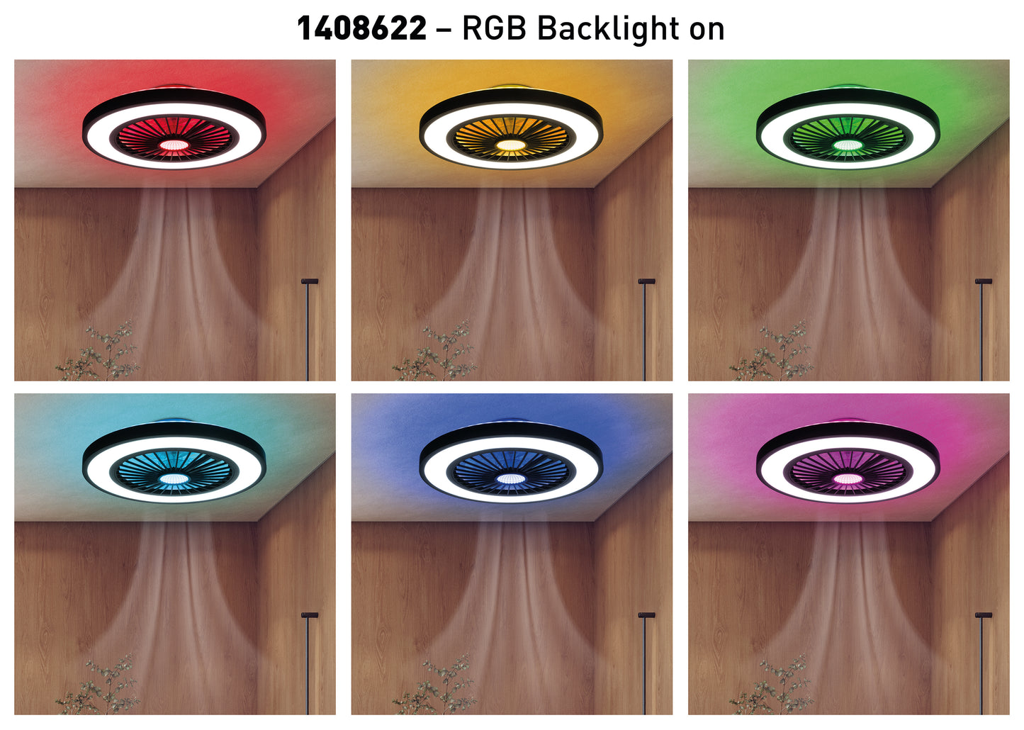 LED CCT / RGB Deckenleuchte "ARIOSO" inkl. Ventilator Ø: 54cm