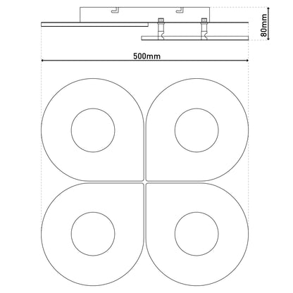 LED / CCT Deckenleuchte "SMILLA" L/B: 50cm weiß