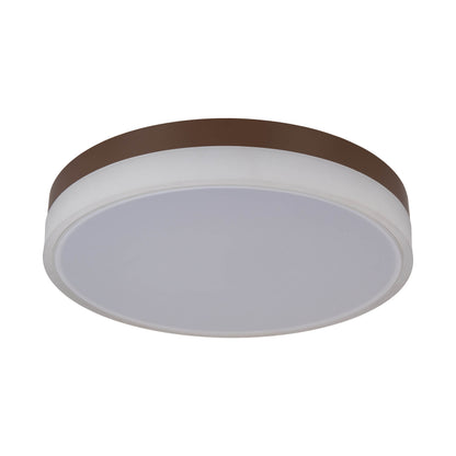 Deckenleuchten - LED / CCT Deckenleuchte "LOLA" Ø: 50cm / weiß/braun, Deckenlampe im Modern Style, aus Metall und Kunststoff in weiß, 9 cm hoch, Ø 50 cm, inkl. LED  dimmbar  CCT-Wechsler  Nachtlichtfunktion  Fernbedienung