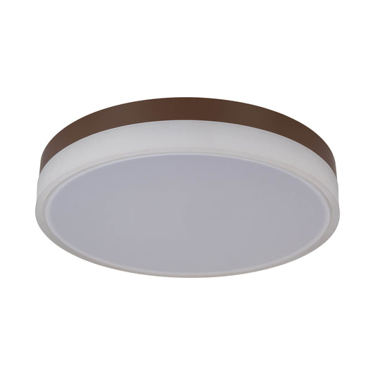Deckenleuchten - LED / CCT Deckenleuchte "LOLA" Ø: 50cm / weiß/braun, Deckenlampe im Modern Style, aus Metall und Kunststoff in weiß, 9 cm hoch, Ø 50 cm, inkl. LED  dimmbar  CCT-Wechsler  Nachtlichtfunktion  Fernbedienung